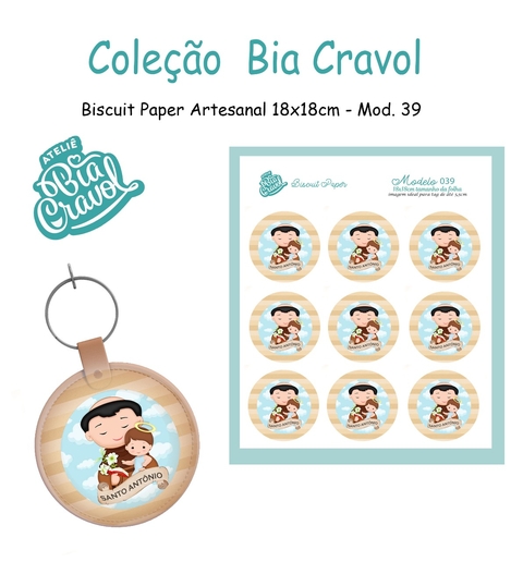 Biscuit Paper - Tag para Biscuit - Mod 39 - Santo Antônio - Coleção Bia Cravol
