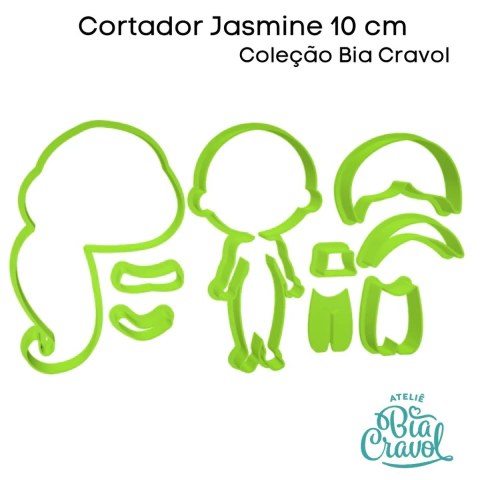 Cortador Princesas Jasmine - 10 cm - Para Tiaras - Coleção Bia Cravol