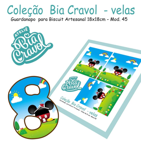 Guardanapo Cenário para Velas de Biscuit - Mod 45 - Coleção Bia Cravol