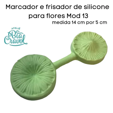 Marcador e Frisador de Silicone - Flores - Mod 13 - 14 por 5 cm - cod 209 - Coleção Bia Cravol