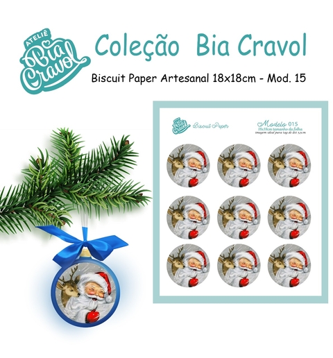 Biscuit Paper - Tag para Biscuit - Mod 15 - Papai Noel - Cole