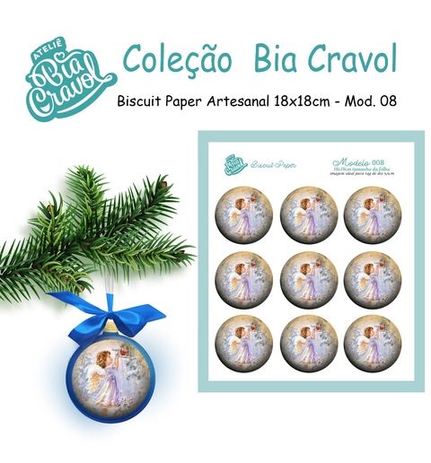 Biscuit Paper - Tag para Biscuit - Mod 08 - Anjinho - Cole