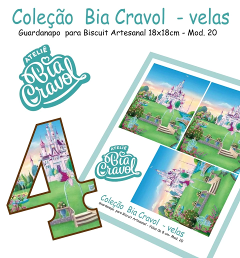 Guardanapo Cenário para Velas de Biscuit - Mod 20 - Coleção Bia Cravol