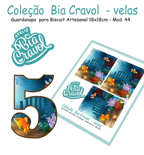 Guardanapo Cenário para Velas de Biscuit - Mod 44 - Coleção Bia Cravol