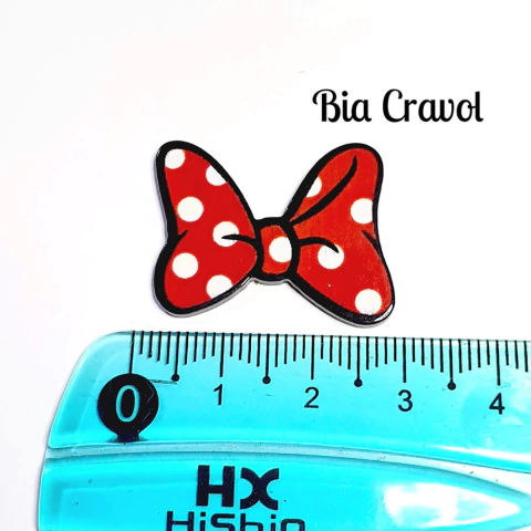 Aplique de Resina Laço Vermelho - 3 cm - 1 unid