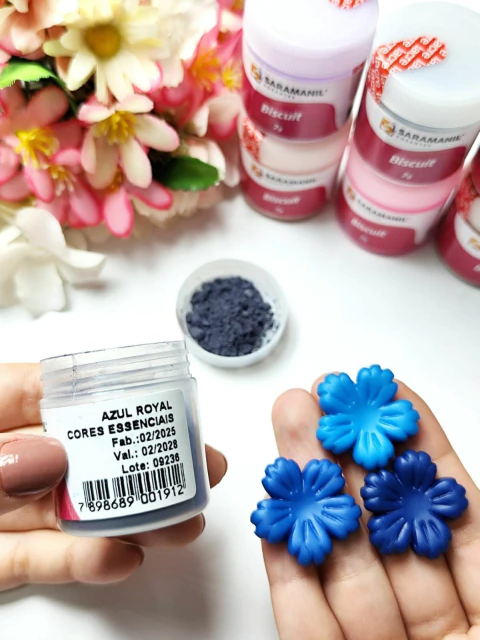 Corante para Biscuit Po - Cores Essenciais - Azul Royal - 7g