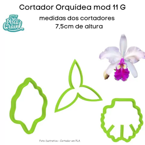 Cortador de Porcelana Fria - Orquideas mod 11 - Ateliê Bia Cravol