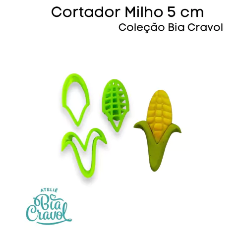Cortador de Festa Junina - Milho 5 cm - Coleção Bia Cravol