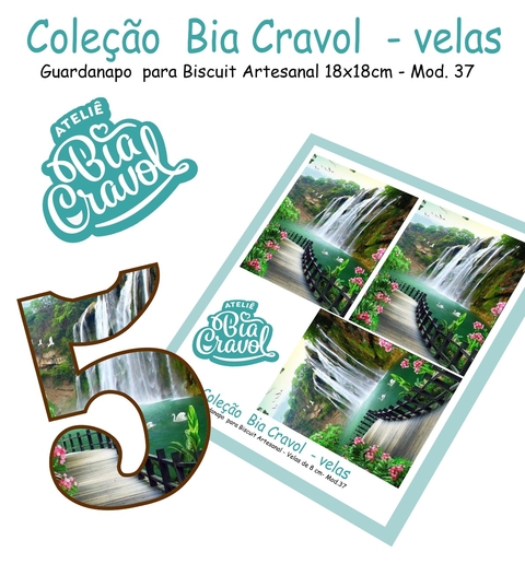 Guardanapo Cenário para Velas de Biscuit - Mod 37 - Coleção Bia Cravol