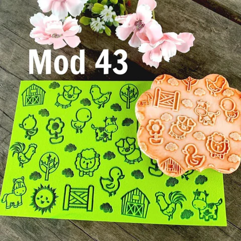 Textura de Emborrachado Mod 43 - Fazendinha - 10x15 cm