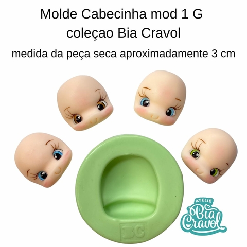 Molde de Biscuit Cabecinha mod 01 Tam G cod 149 - Coleção Bia Cravol
