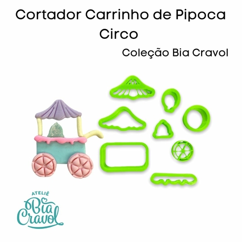 Cortador Carrinho de Pipoca - Circo - Coleção Bia Cravol