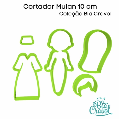 Cortador Princesas Mulan - 10 cm - Para Tiaras - Coleção Bia Cravol