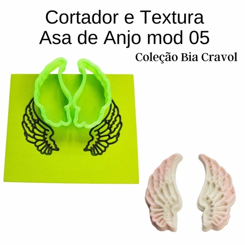 Cortador e Textura Asa de Anjo - mod 05 - Coleção Bia Cravol