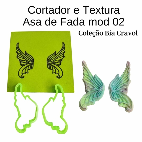 Cortador e Textura Asa de Fada Mod 02 - Coleção Bia Cravol