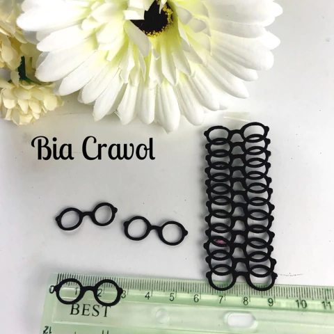 Óculos P Redondo 3cm - Preto - 12 unidades - EVA