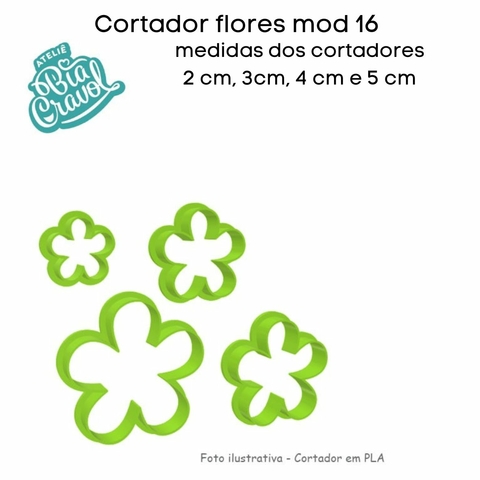 Cortador de Biscuit - Flores mod 16 - Aninha - 2,0 a 5,0 - Bia Cravol