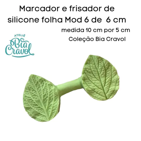 Marcador e Frisador de silicone - Folha Mod 06 - 6 cm - cod 200 - Bia Cravol