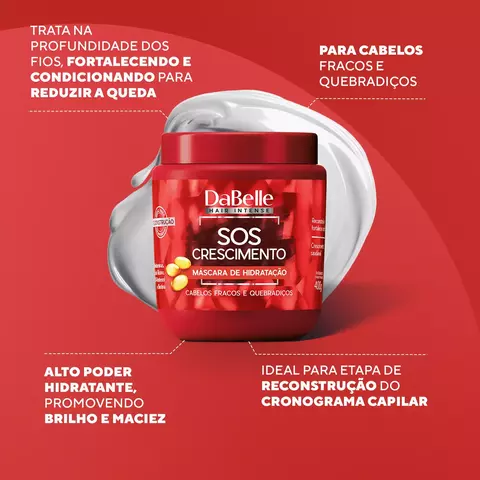 Máscara SOS crescimento Dabelle (para cabelos fracos e quebradiços)