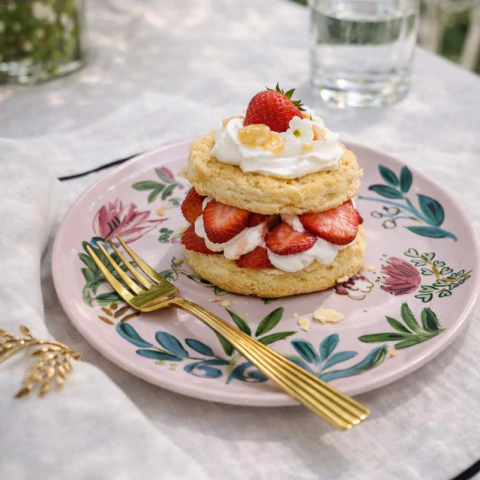 Plato Postre Pajarito Rosa (Set x4) - comprar online