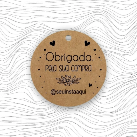 35 peças - Tag Obrigada pela Compra