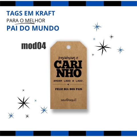 Imagem do Tag Dia dos Pais - Kraft - Personalizavel - 6,5x3,5cm