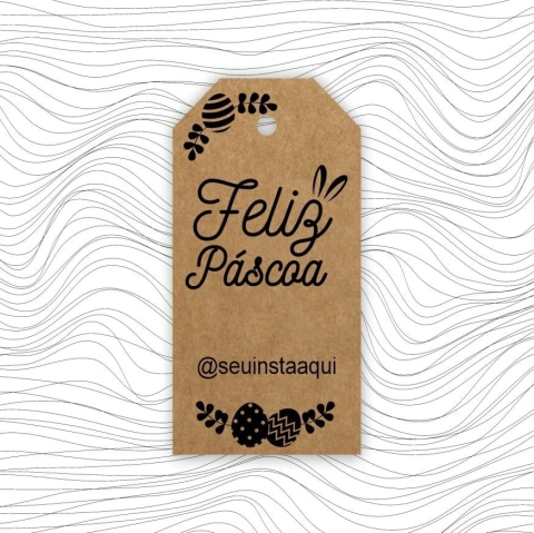 50 peças - Tag Kraft - Páscoa - 6x3cm