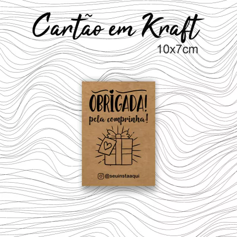 Cartão em Kraft -Tamanho 10x7 - Envie sua arte