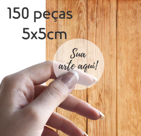 150 peças Adesivo transparente 5x5cm
