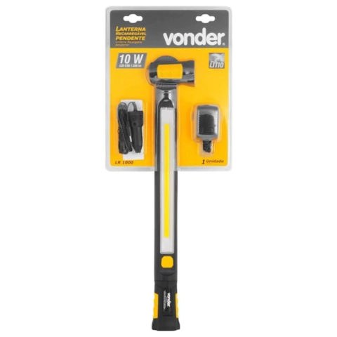 LANTERNA RECARREGÁVEL PENDENTE 10W COB LR1000 - 8075101000 - VONDER