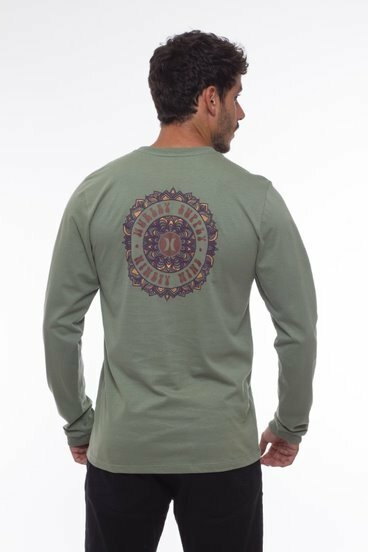Camiseta Manga Longa Mandala Militar Hurley