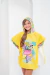 TOALHA PONCHO FLAMINGO AMARELO