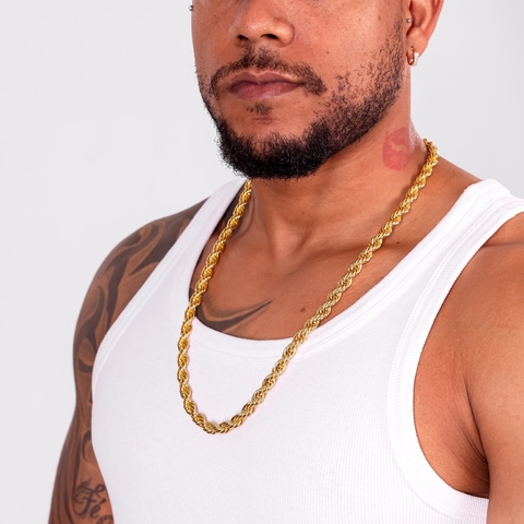 Corrente Elo Baiano 9mm - Banho Ouro 18k