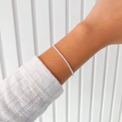 Pulseira Riviera Transparente - Regulável - Realeza 925