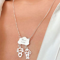 Colar Personalizado Filhos com Gravação | Prata 925