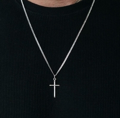 Corrente Grumet Crucifixo Grande I Prata 925 - comprar online