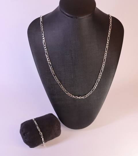 Mix - Corrente 3x1 5mm 70cm + Pulseira 3x1 4mm I Prata 925