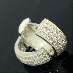 Argola Cravejada NJr I Prata 925