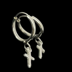 Argolas com Crucifixo Embutido (Brincos)