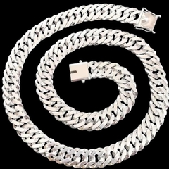Corrente Duplo Grumet 80cm 17mm Fecho Gaveta | Prata 925