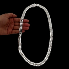 Corrente Duplo Grumet - 70cm 13mm Fecho Gaveta | Prata 925 - loja online