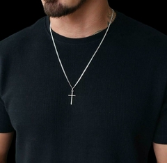 Corrente Grumet Crucifixo Grande I Prata 925