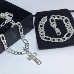 Conjunto 3x1 - 70cm 7mm I Prata 925 - Realeza 925