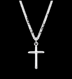Corrente Grumet Crucifixo Grande I Prata 925 na internet