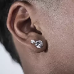 Conjunto Diamante - Brinco Brilhante 9mm e 4mm