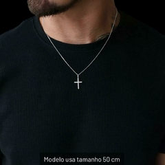 Corrente Crucifixo Cravejado Medio I Prata 925