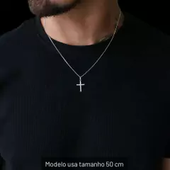 Corrente Crucifixo Cravejado Medio I Prata 925