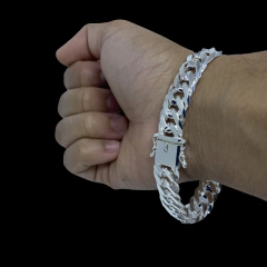 Pulseira Duplo Grumet - 22cm 13mm I Prata 925 - comprar online