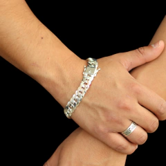 Pulseira Duplo Grumet - 22cm 13mm I Prata 925 na internet