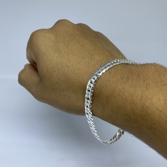 Pulseira Duplo Grumet - 21cm 6mm I Prata 925